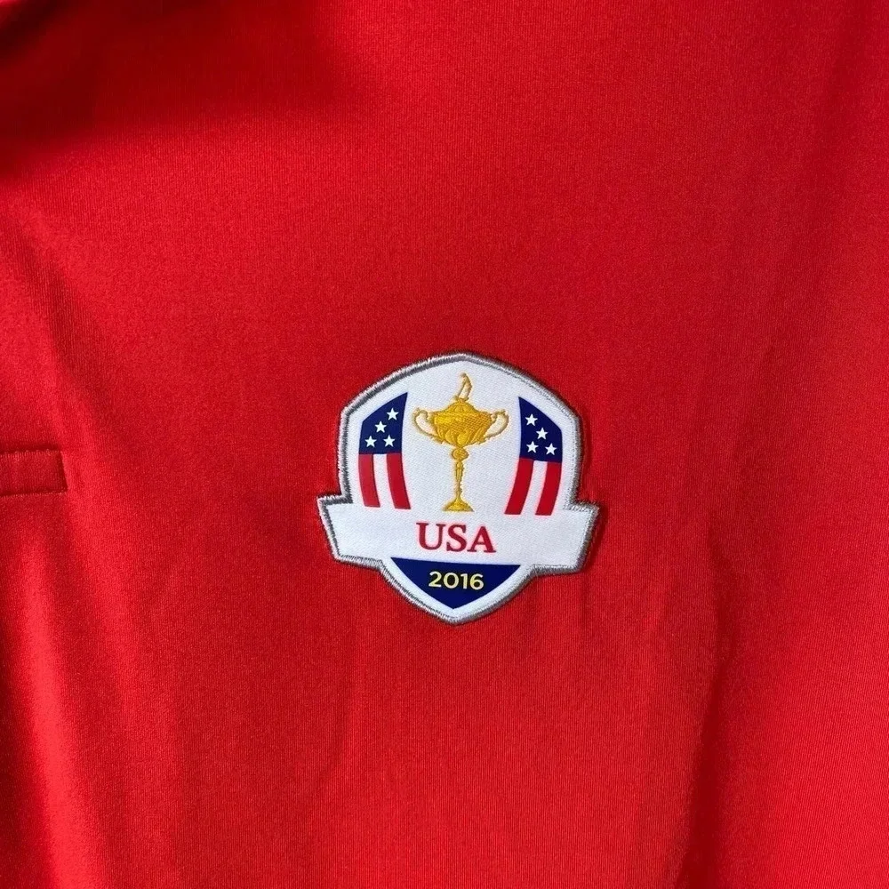 RLX Ralph Lauren Rider Cup 2016 USA Polo Red Shirt Men Size XL Sport Stretchy